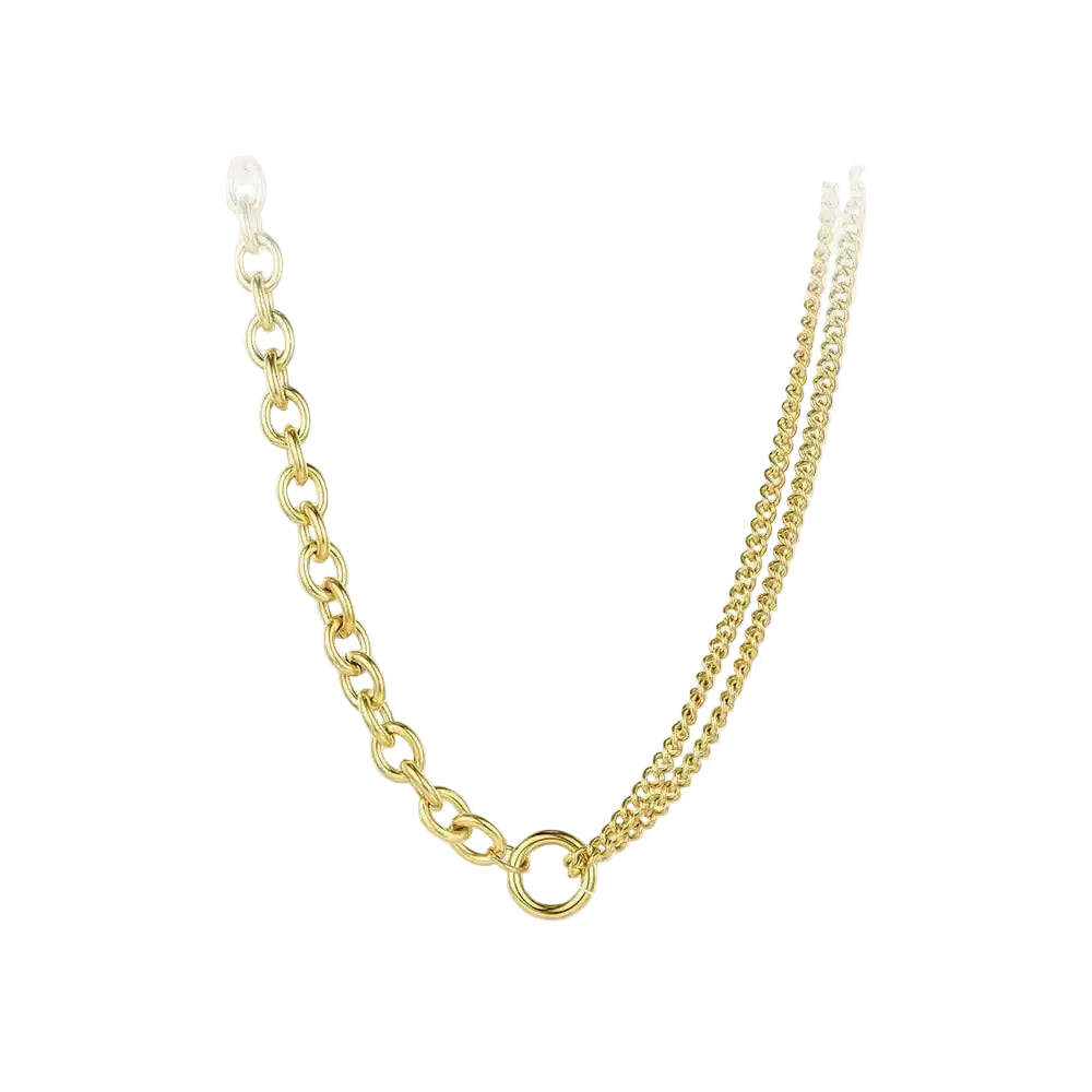 Colar Serena Elos e Corrente Dupla Banhado em Ouro 18K