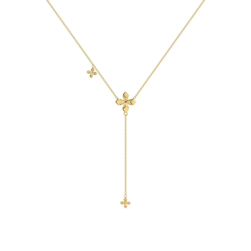 Colar Gravatinha Chloe Trevo da Sorte Banhado em Ouro 18K