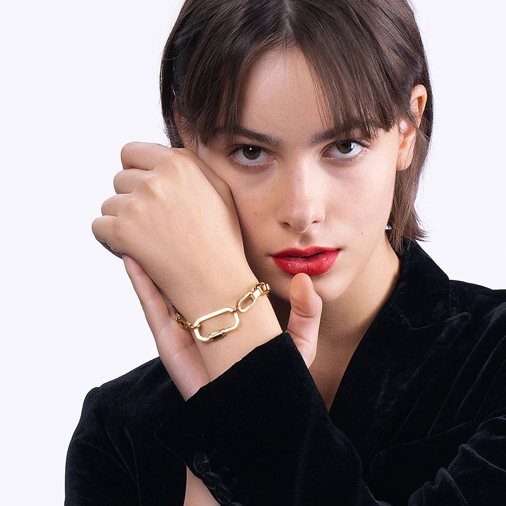 Pulseira Diana Malha Fita Banhado a Ouro 18k Antialérgico
