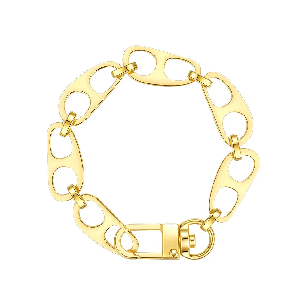 Pulseira Jade Elos Graduados Banhado a Ouro 18k Antialérgico