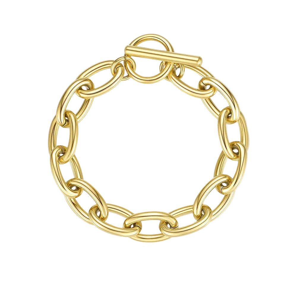 Pulseira Sophia Elos Ovais Entrelaçados Banhado a Ouro 18k Antialérgico