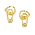 Brinco Íris Nó Abstrato Orgânico Banhado em Ouro 18K